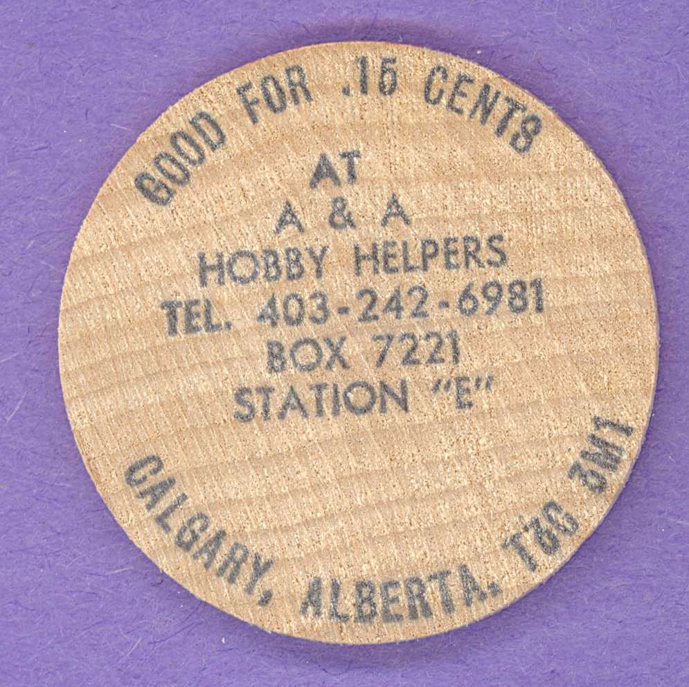 1988 A & A Hobby Helpers Calgary Olympic Wooden Nickel
